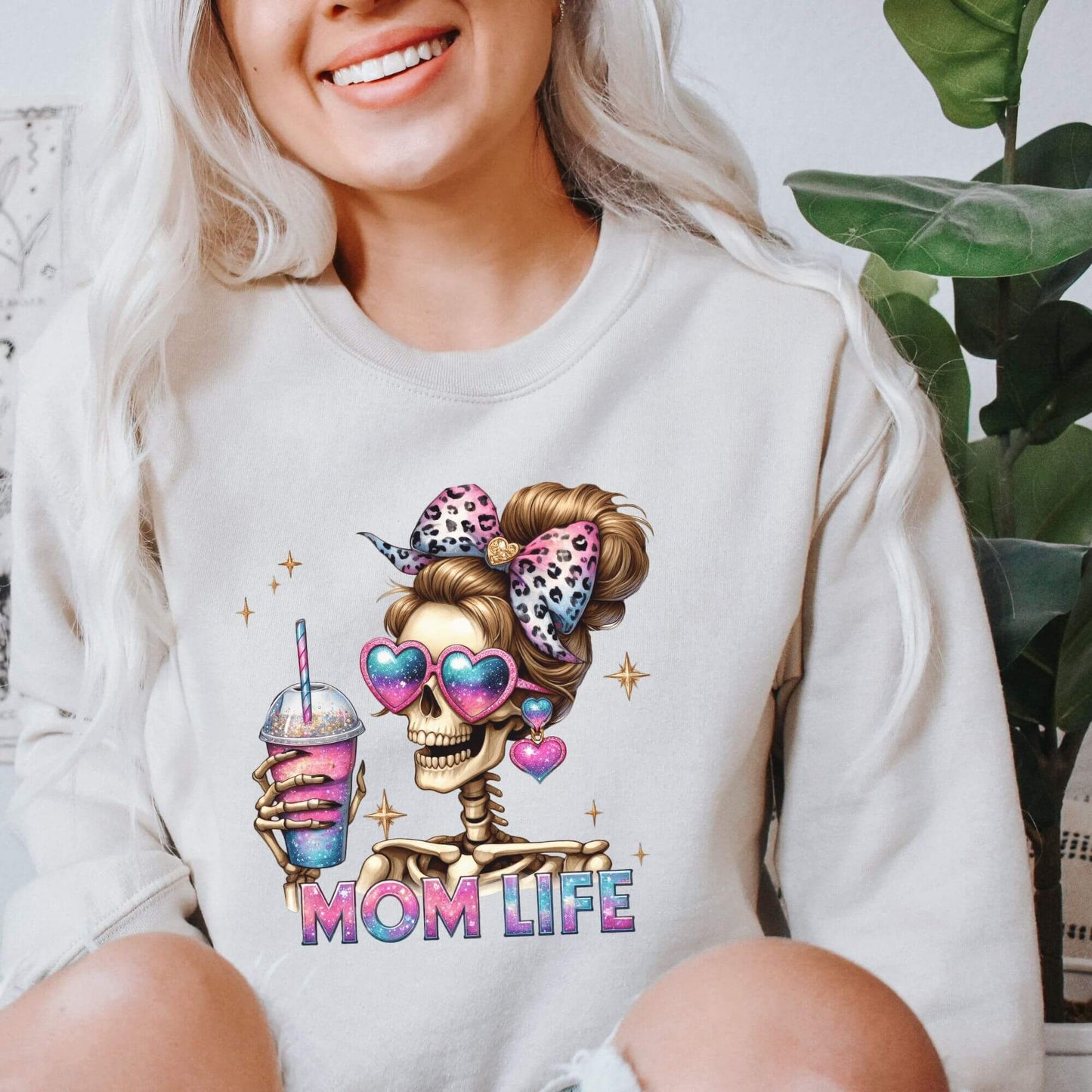 💀 Happy Mom Life Skeleton Sweatshirt by Keystonemama