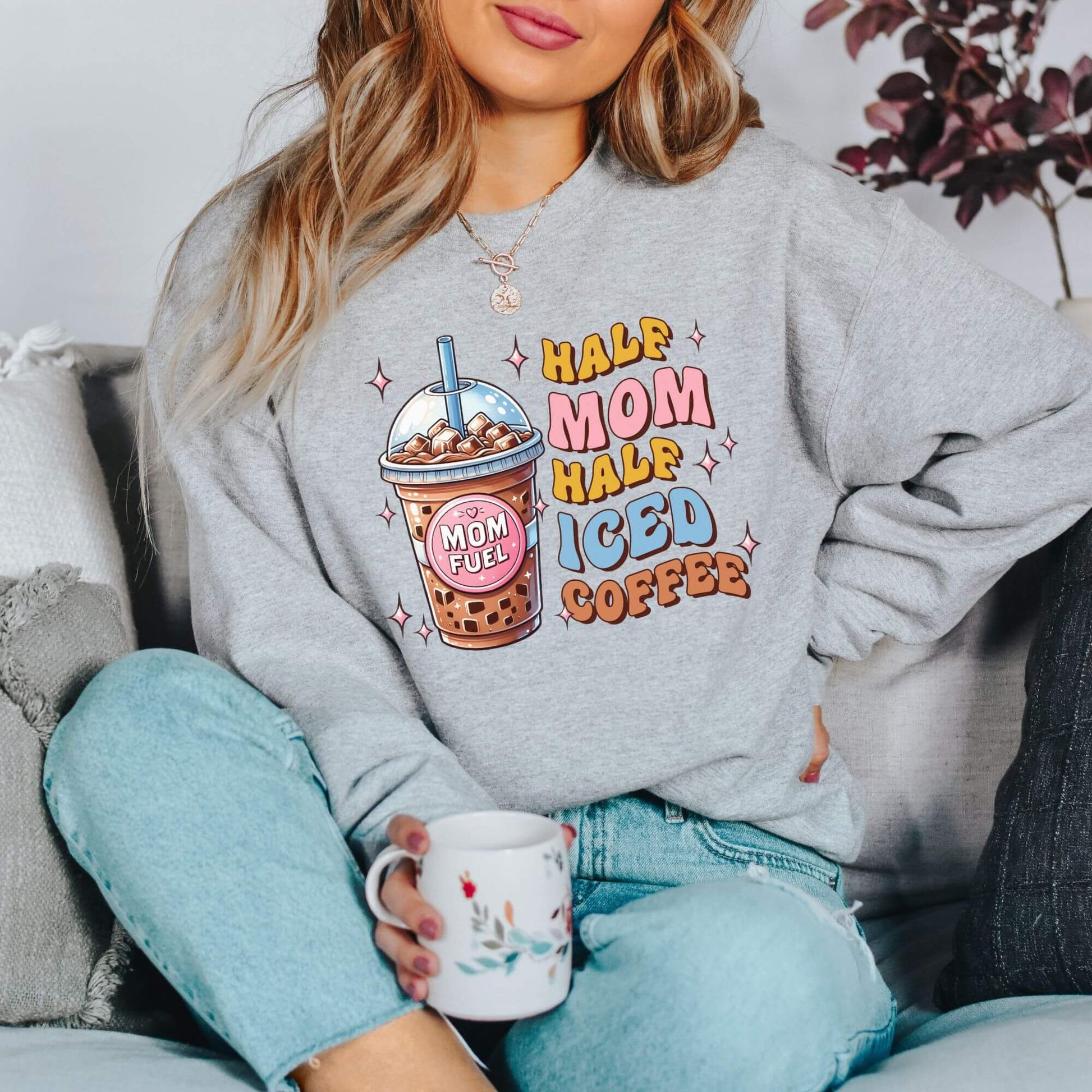 ☕ Mom Iced Coffee Lover_Mom Fuel Sweatshirt by Keystonemama