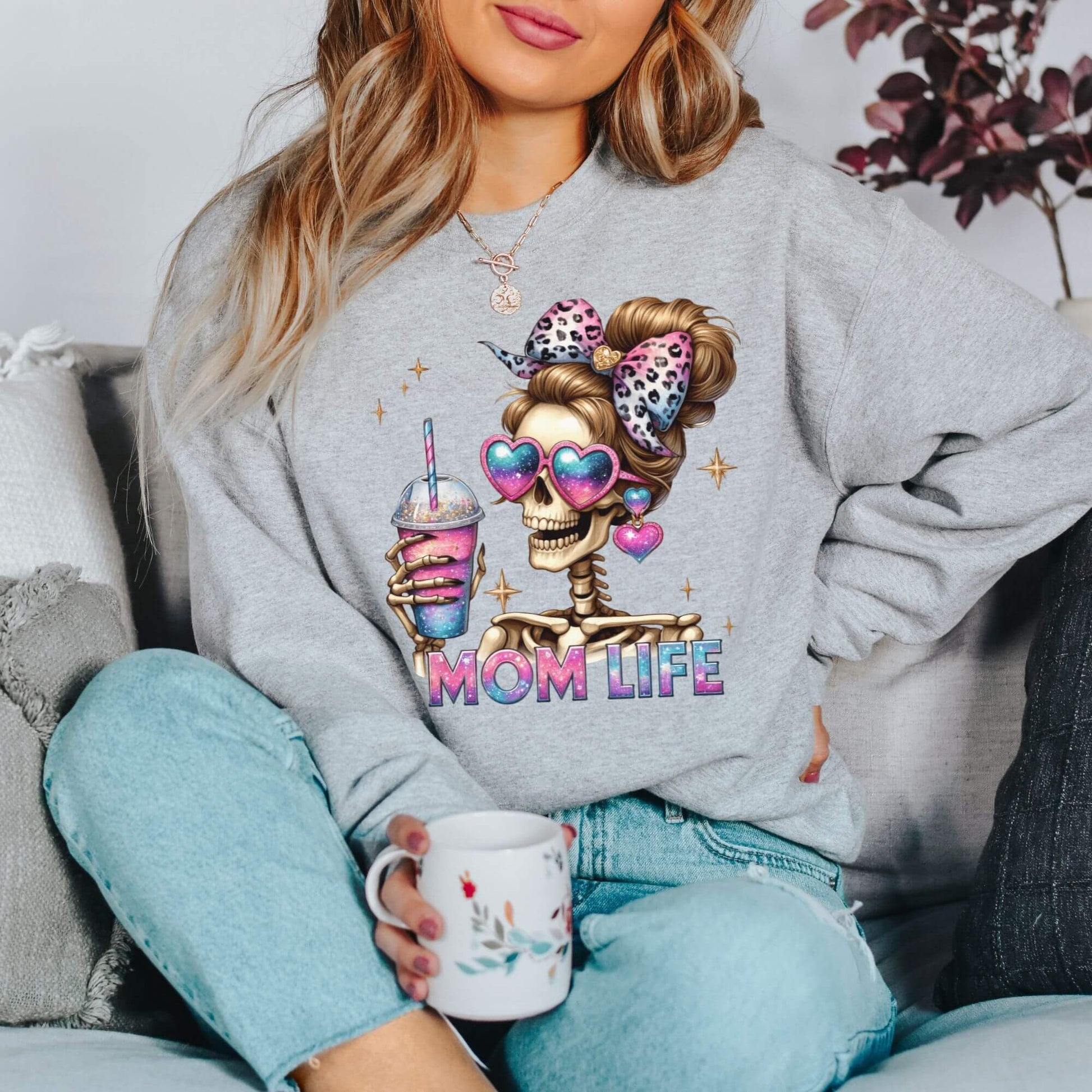 💀 Happy Mom Life Skeleton Sweatshirt by Keystonemama